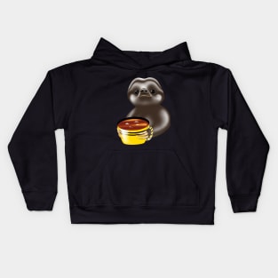 Cute sloth  drinking coffee urgently Kids Hoodie